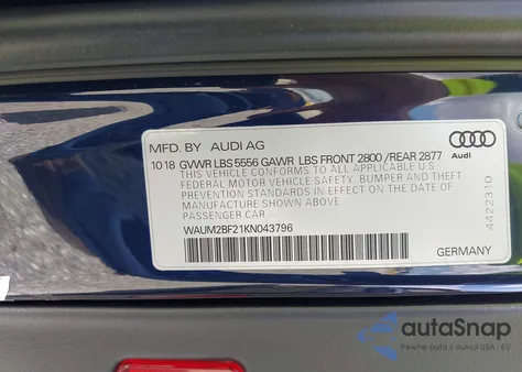 2019 Audi A6 55 Premium из США, поврежденный, VIN WAUM2BF21KN043796